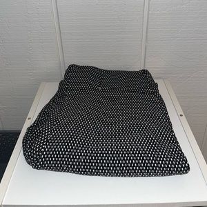 Grey and white stretchy dress pants.